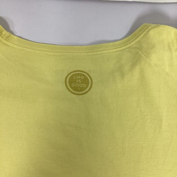 Life Is Good Crusher TShirt Womens XXL Yellow Short Sleeve Top Get Outta Town - Picture 7 of 7